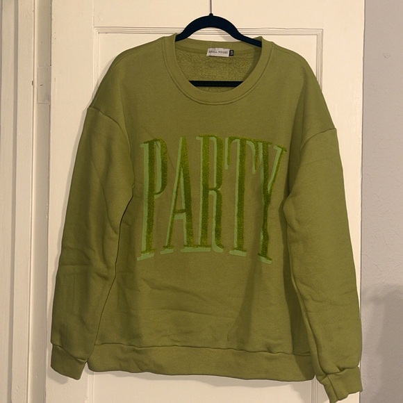 One of a kinda Skull House chenille sweatshirt. - Picture 1 of 7